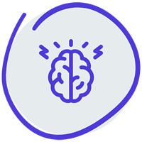 Brain icon with sparks coming off the top