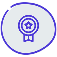 Ribbon award icon with a star in the center